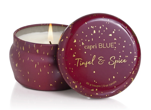 Capri Blue Tinsel & Spice Glimmer Mini Tin: 3oz