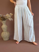 striped linen pants, linen pants, striped pants, neutral pants, neutral sets, linen sets