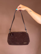Suede bags, shoulder bags, suede purses, woven suede bags, shoulder purses, accessories, purses