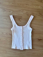 henley tank, button detail, tank top, full length, baby pink, girly, feminine, cute, summer top, summer, vacation, vacay outfit