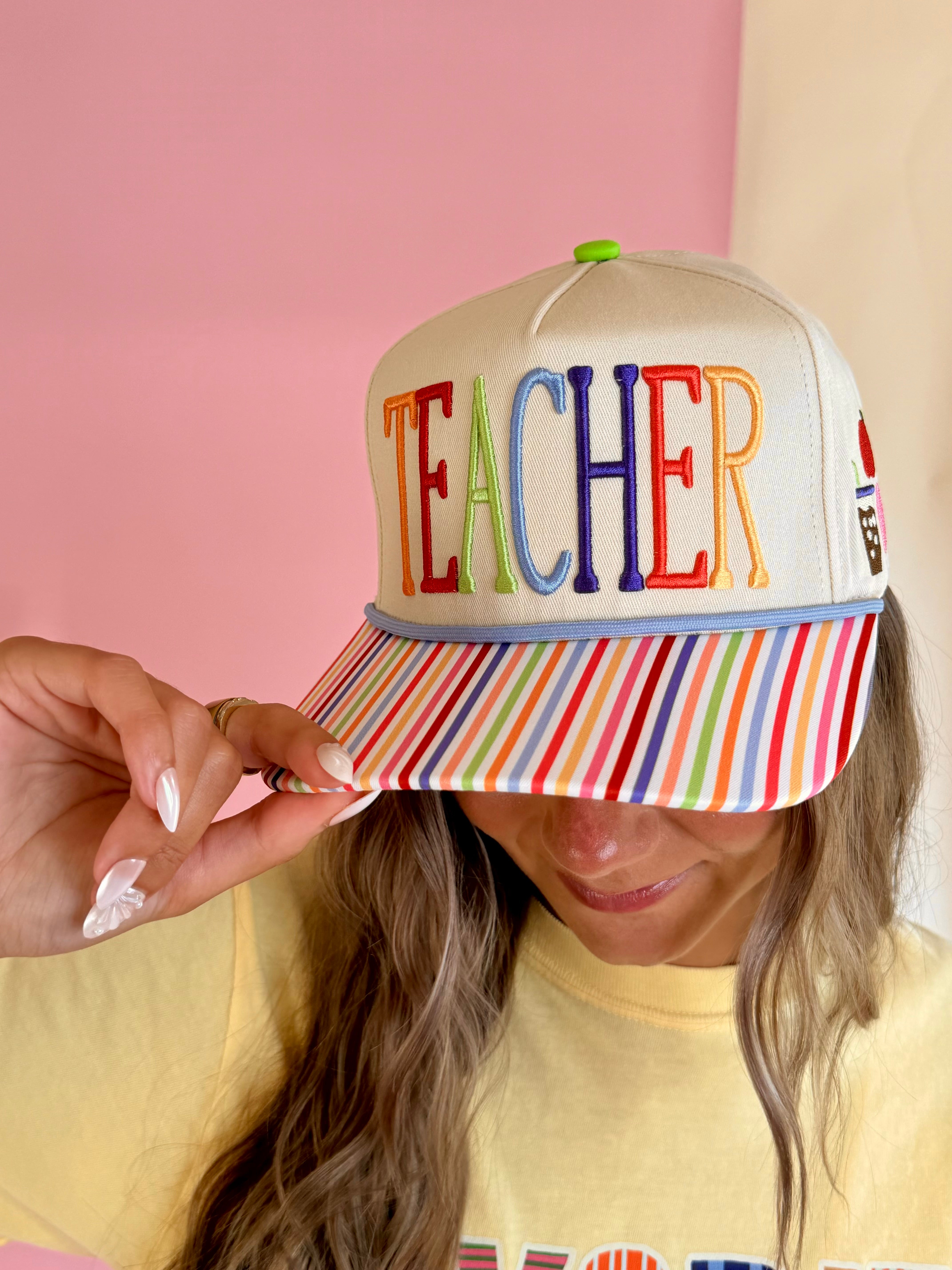 Teacher Hat, Teacher accessories, rainbow hat, Trucker hat, trendy hats, Accessories, Hats and Headwear 