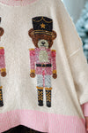 Sequin Bear Nutcracker Sweater
