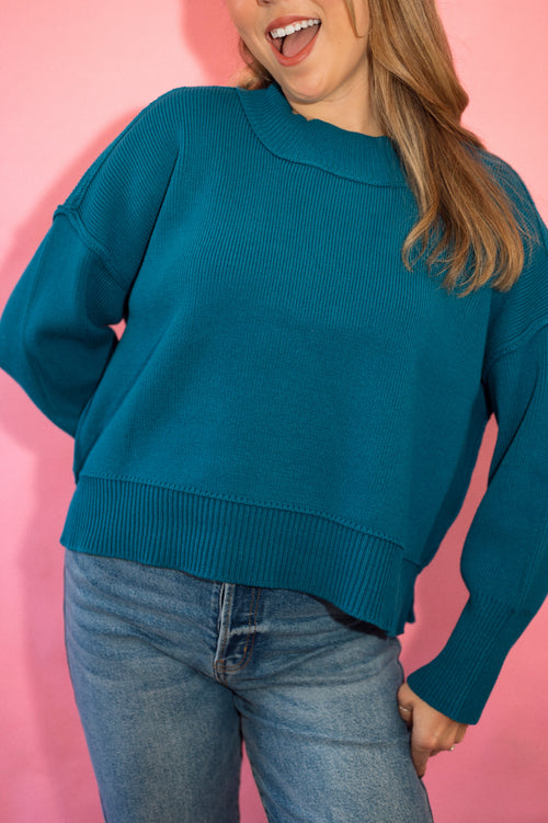 DOORBUSTER: Oversized Crop Ribbed Sweater