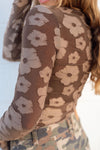 Mocha Petal Mesh Top