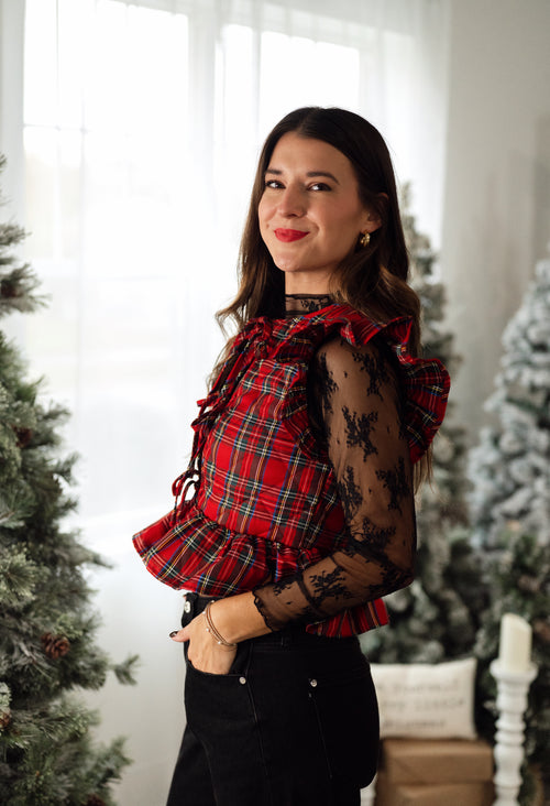 Tartan Tie Front Vest