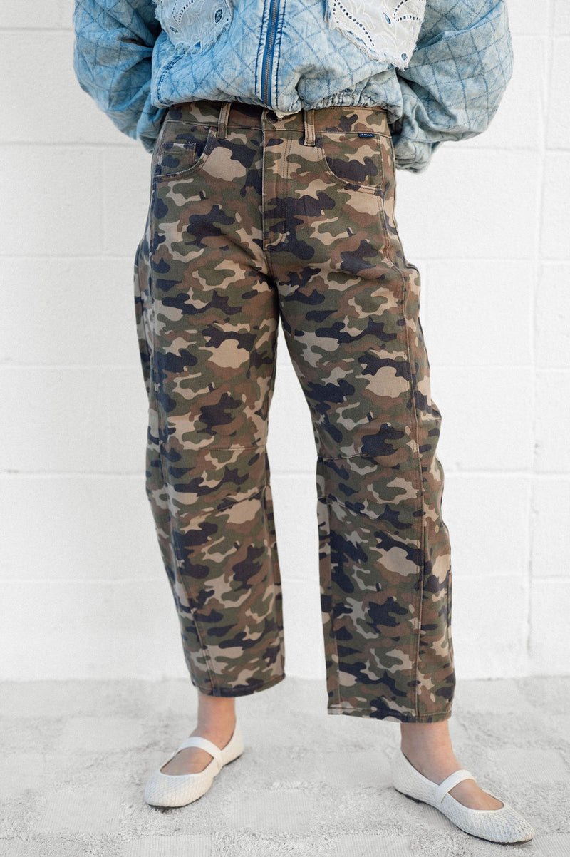 Cello Camo Barrel Jeans