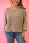 DOORBUSTER: Mineral Washed Oversized Crop Ribbed Sweater