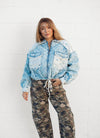 POL Quilted Lace Trucker Jacket