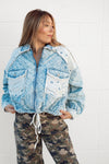 POL Quilted Lace Trucker Jacket