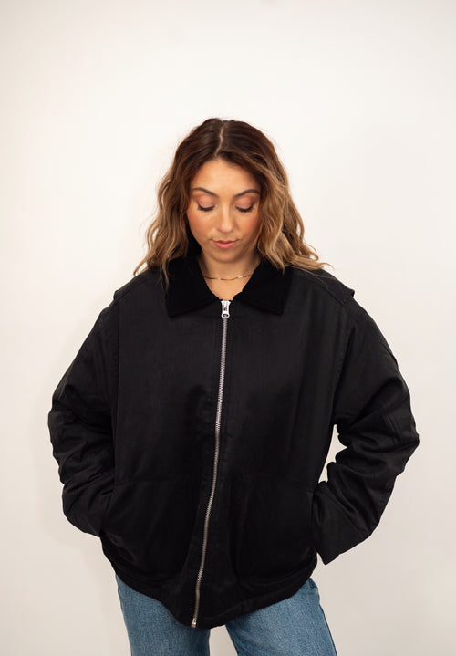 Zip-Front Puffer Barn Jacket