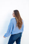 POL Semi-Cropped Chenille Knitted Sweater