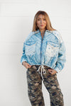 POL Quilted Lace Trucker Jacket