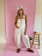 Cream Overalls, Zip Front Overalls, Trendy Overalls, Statement piece, Transitional Piece, School Friendly, Back to School