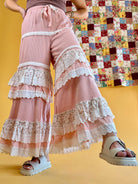 Pink Pants, Summer Pants, Wide Leg Pants, Tall Girl Friendly Pants, Floral Pants, Trendy Pants, It girl Pants, Cottage-core