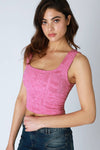 Nikibiki Double Lace Square Crop Top