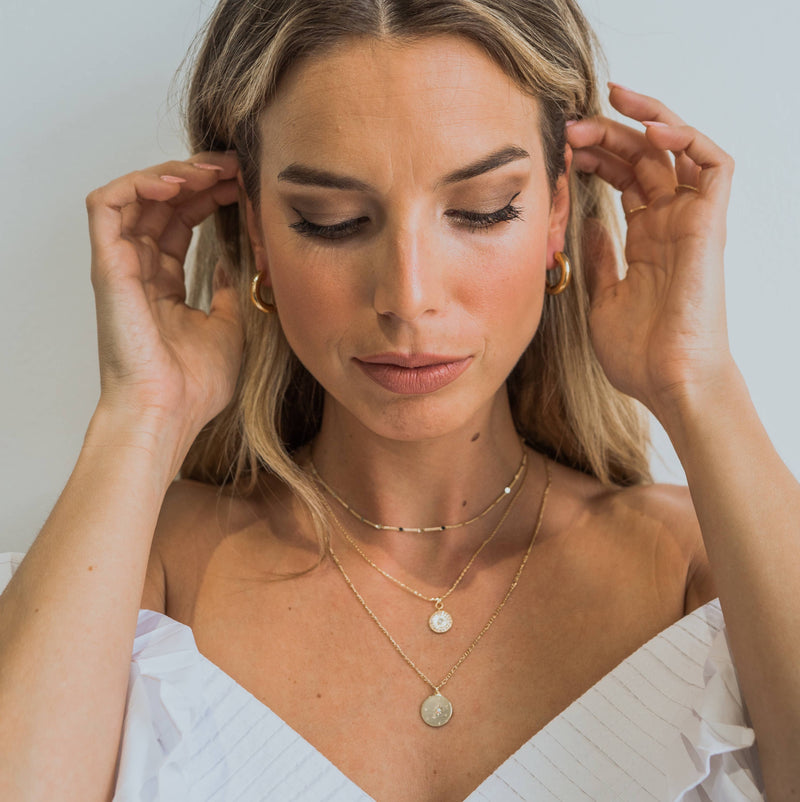 18K Gold Sun Opal Pendant Necklace