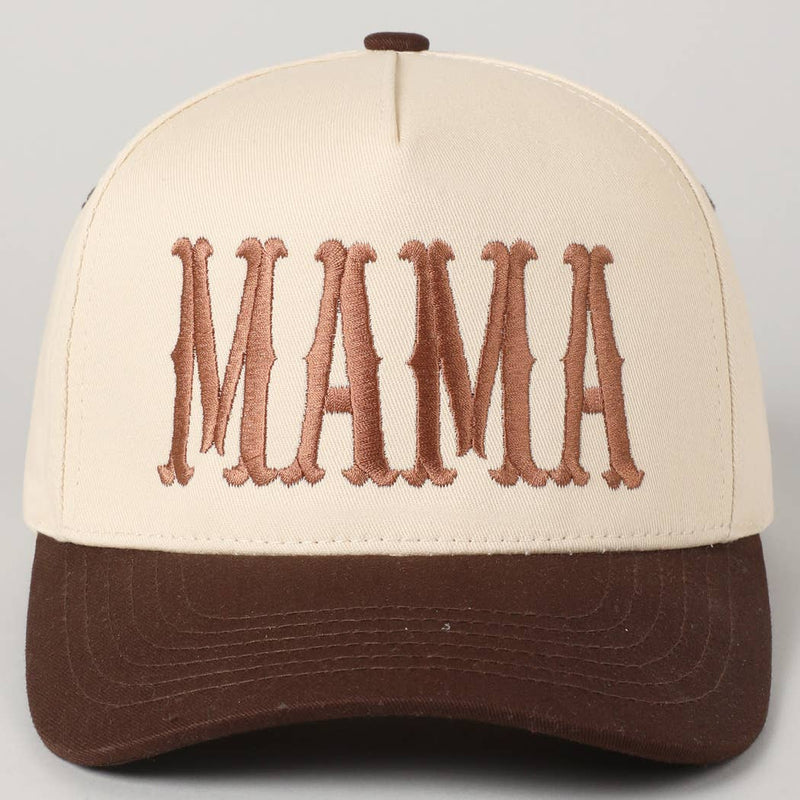 MAMA Typographic Design Embroidery Baseball Cap: Denim / ONE SIZE