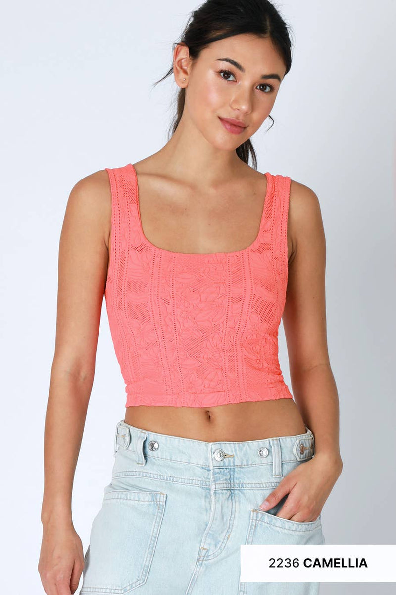 Nikibiki Double Lace Square Crop Top