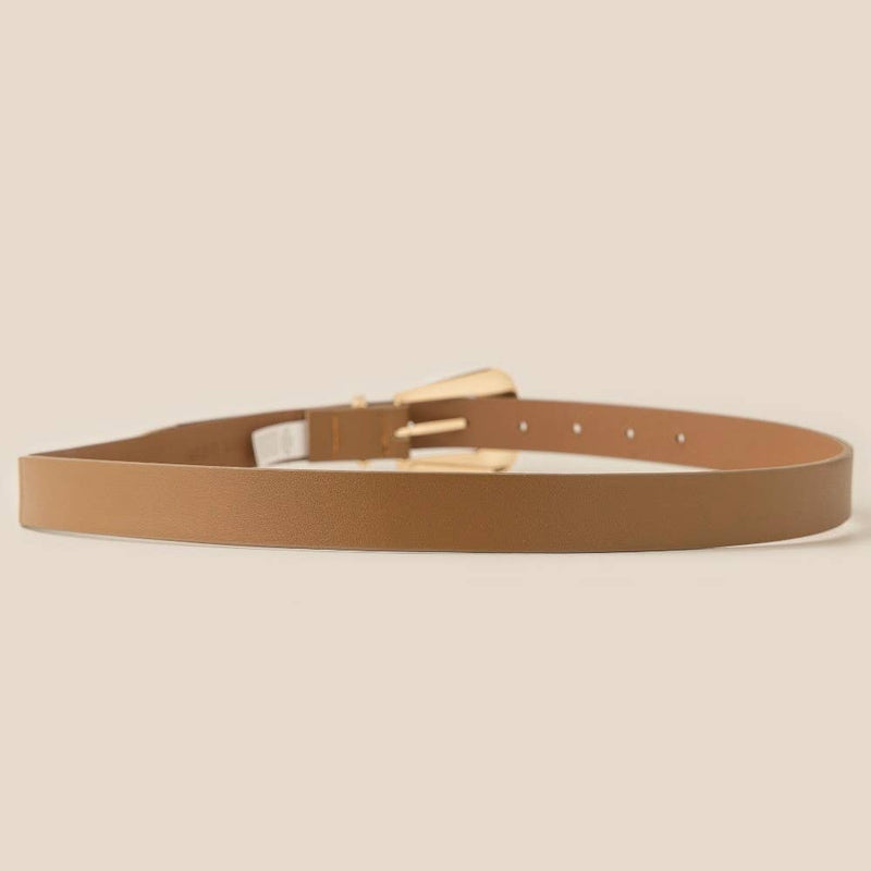 Bulky Buckle Faux Leather Belt
