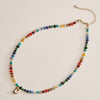 Colorful Beaded Necklace with Gold Letter Charm - 16 Assorted Pack
