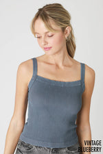 Nikibiki Vintage Square Neck Ribbed Top