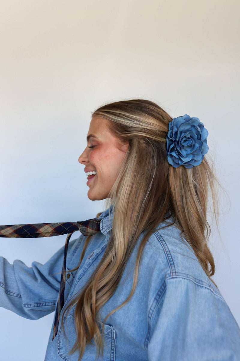GRANDPA DENIM FLOWER CLAW