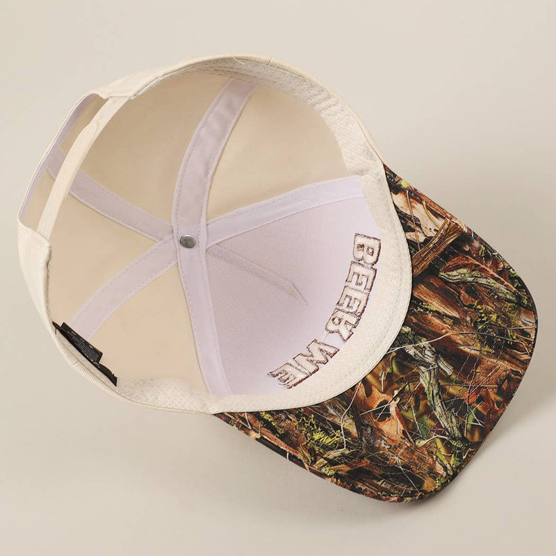 BEER ME Embroidery Leopard Camo Trucker Hat