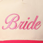 Bride Text Embroidery Two-Tone Trucker Hat: Pink / ONE SIZE