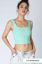 Nikibiki Double Lace Square Crop Top