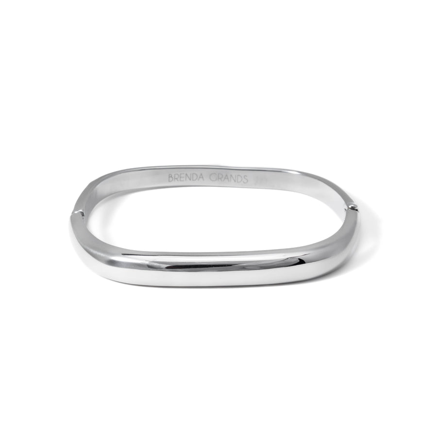Waterproof Silver Square Cuff Bangle