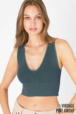 Nikibiki Vintage Plunge V-Neck Seamless Crop Top