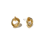 18k Gold Looped Duo Studs