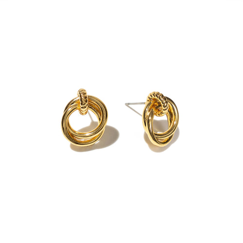 18k Gold Looped Duo Studs