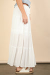 Tiered Layers Woven Midi Skirt