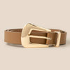 Bulky Buckle Faux Leather Belt