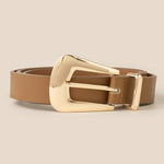 Bulky Buckle Faux Leather Belt