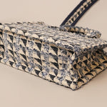Polyester Geometric Mini Tote Bag