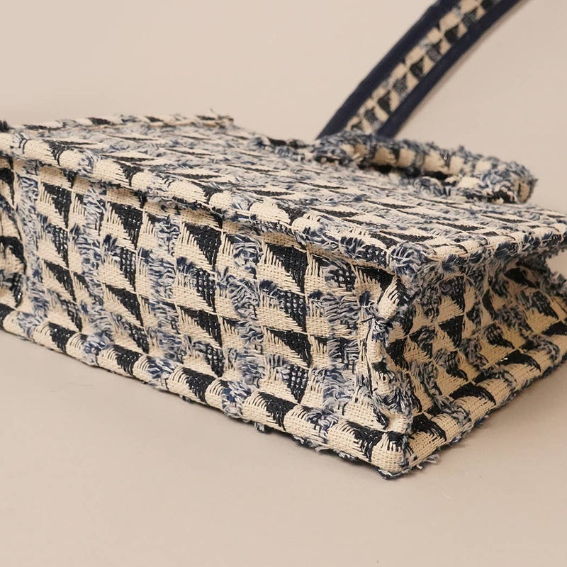 Polyester Geometric Mini Tote Bag