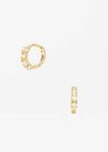 18K Gold Opal Huggies