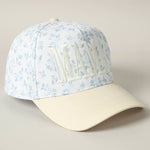 MAMA Embroidered Flower PatternTrucker Hat