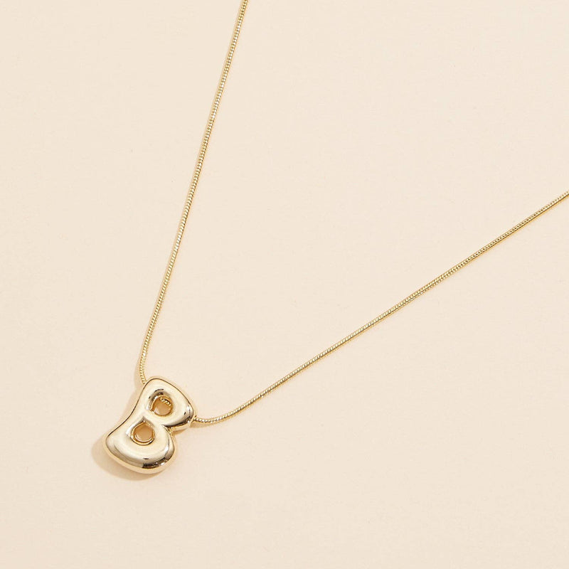 16 Assorted Pack of Bubble Design Initial Short Necklaces