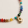 Colorful Beaded Necklace with Gold Letter Initial