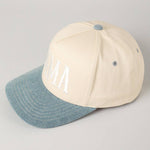 MAMA Typographic Design Embroidery Baseball Cap: Denim / ONE SIZE