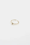 18K Gold Shiny Adjustable Initial Ring - Set of 16