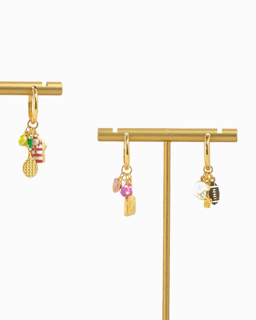 Sports Football Multi Charm Earrings