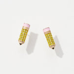 Pave Pencil Post Earrings
