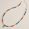 Colorful Beaded Necklace with Gold Letter Initial