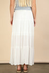 Tiered Layers Woven Midi Skirt