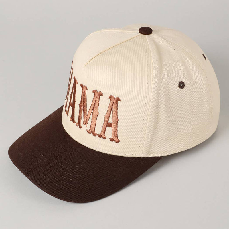 MAMA Typographic Design Embroidery Baseball Cap: Denim / ONE SIZE