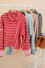 Winter Girl Striped Cowl Neck Sweater